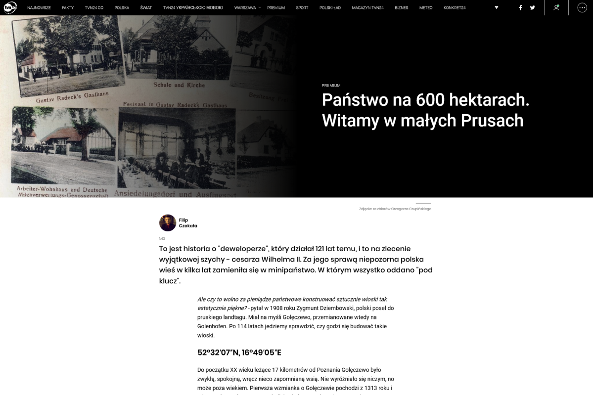 O historii Golęczewa w magazynie TVN24 online